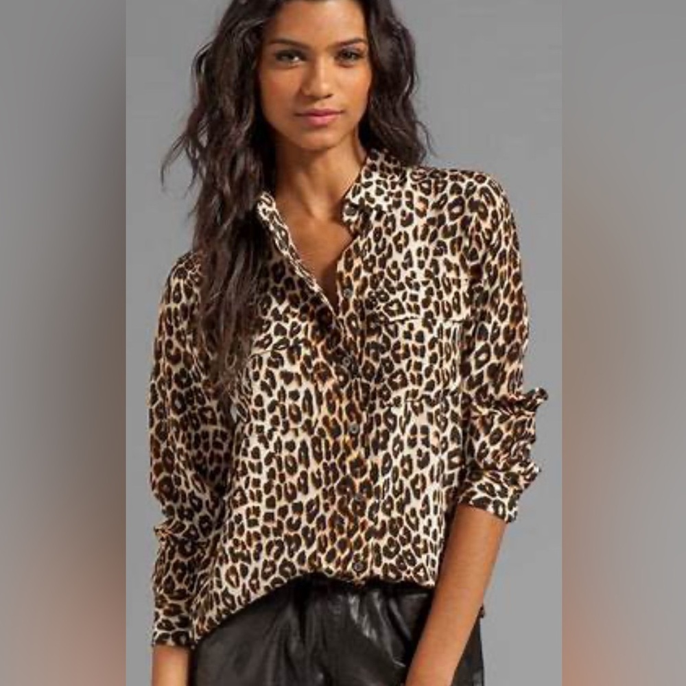 NWT Equipment animal print blouse